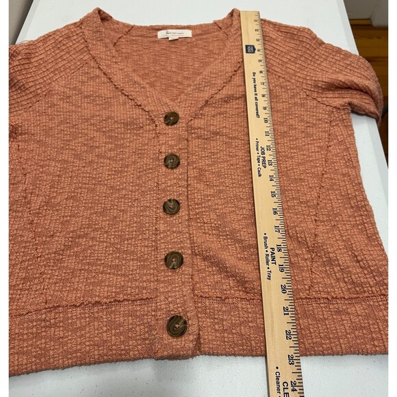 Two by Vince Camuto Women's Peach Textured Button Cardigan Top Size M - Picture 6 of 7